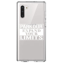 DistinctInk® Clear Shockproof Hybrid Case for Apple iPhone / Samsung Galaxy / Google Pixel - Parkour Expand Your Limits