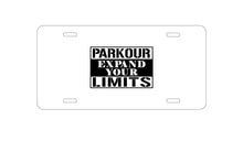 DistinctInk Custom Aluminum Decorative Vanity Front License Plate - Parkour Expand Your Limits