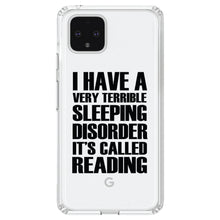DistinctInk® Clear Shockproof Hybrid Case for Apple iPhone / Samsung Galaxy / Google Pixel - Terrible Sleeping Disorder Called Reading