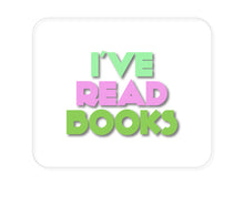 DistinctInk Custom Foam Rubber Mouse Pad - 1/4" Thick - I've Read Books - Pink Green