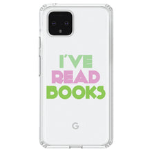DistinctInk® Clear Shockproof Hybrid Case for Apple iPhone / Samsung Galaxy / Google Pixel - I've Read Books - Pink Green