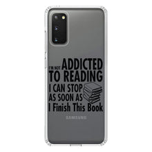 DistinctInk® Clear Shockproof Hybrid Case for Apple iPhone / Samsung Galaxy / Google Pixel - Not Addicted to Reading - Can Stop When I Finish