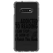DistinctInk® Clear Shockproof Hybrid Case for Apple iPhone / Samsung Galaxy / Google Pixel - Not Addicted to Reading - Can Stop When I Finish