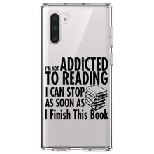 DistinctInk® Clear Shockproof Hybrid Case for Apple iPhone / Samsung Galaxy / Google Pixel - Not Addicted to Reading - Can Stop When I Finish