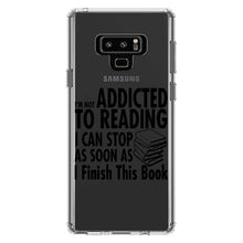 DistinctInk® Clear Shockproof Hybrid Case for Apple iPhone / Samsung Galaxy / Google Pixel - Not Addicted to Reading - Can Stop When I Finish