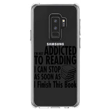 DistinctInk® Clear Shockproof Hybrid Case for Apple iPhone / Samsung Galaxy / Google Pixel - Not Addicted to Reading - Can Stop When I Finish