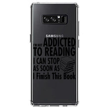 DistinctInk® Clear Shockproof Hybrid Case for Apple iPhone / Samsung Galaxy / Google Pixel - Not Addicted to Reading - Can Stop When I Finish