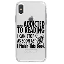 DistinctInk® Clear Shockproof Hybrid Case for Apple iPhone / Samsung Galaxy / Google Pixel - Not Addicted to Reading - Can Stop When I Finish