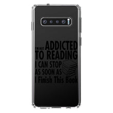 DistinctInk® Clear Shockproof Hybrid Case for Apple iPhone / Samsung Galaxy / Google Pixel - Not Addicted to Reading - Can Stop When I Finish