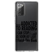 DistinctInk® Clear Shockproof Hybrid Case for Apple iPhone / Samsung Galaxy / Google Pixel - Not Addicted to Reading - Can Stop When I Finish