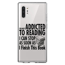 DistinctInk® Clear Shockproof Hybrid Case for Apple iPhone / Samsung Galaxy / Google Pixel - Not Addicted to Reading - Can Stop When I Finish