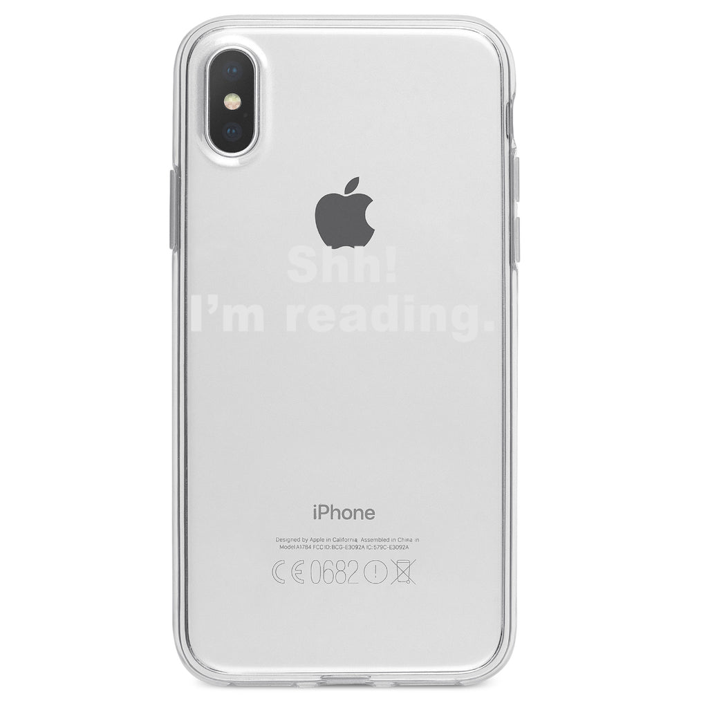 Shh! I'm Reading Clear Shockproof iPhone Case, view 3