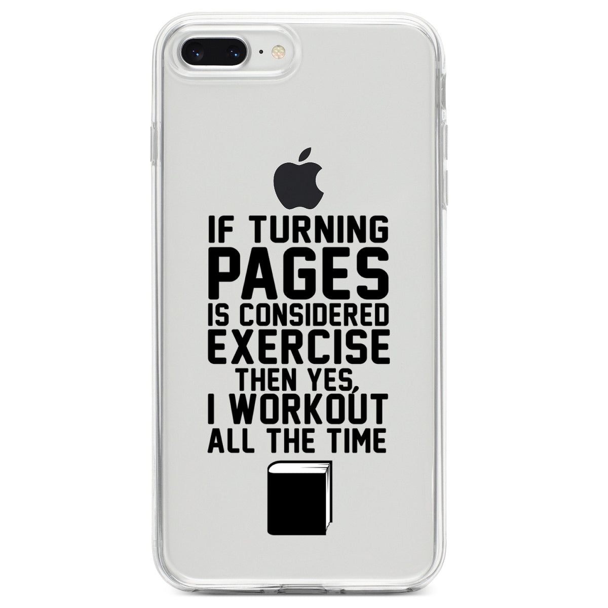 Turning Pages Considered Exercise I Workout Clear Shockproof iPhone Case, view 6