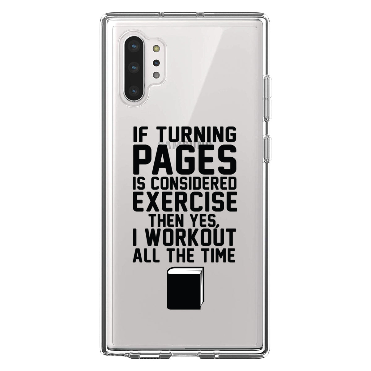 Turning Pages Considered Exercise I Workout Clear Shockproof iPhone Case, view 10