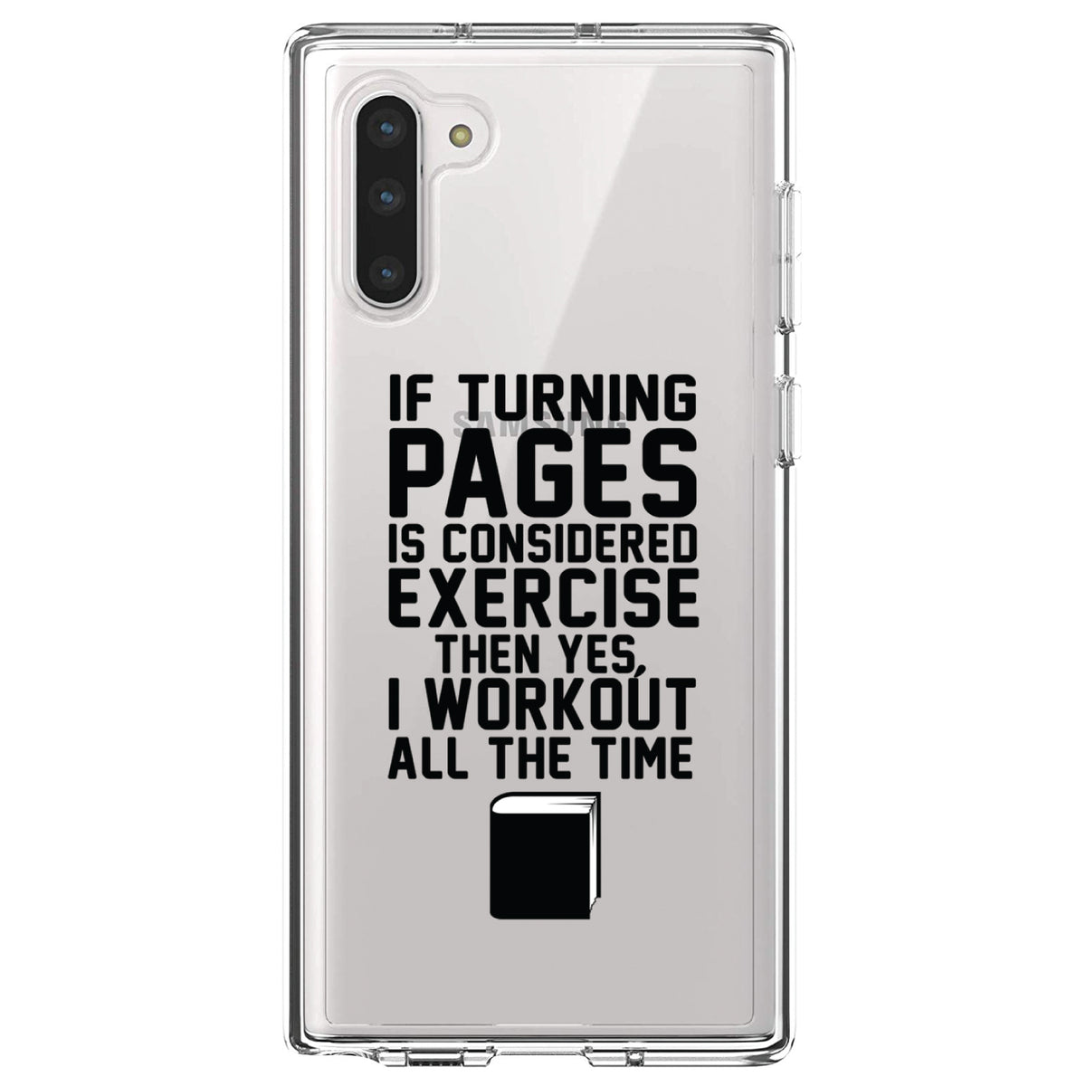 Turning Pages Considered Exercise I Workout Clear Shockproof iPhone Case, view 9