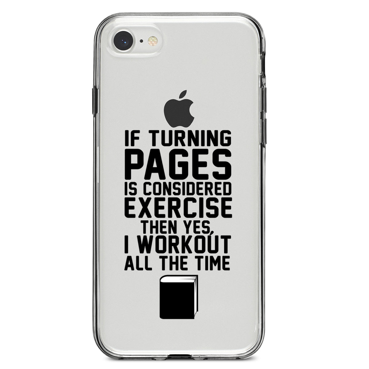Turning Pages Considered Exercise I Workout Clear Shockproof iPhone Case, view 5