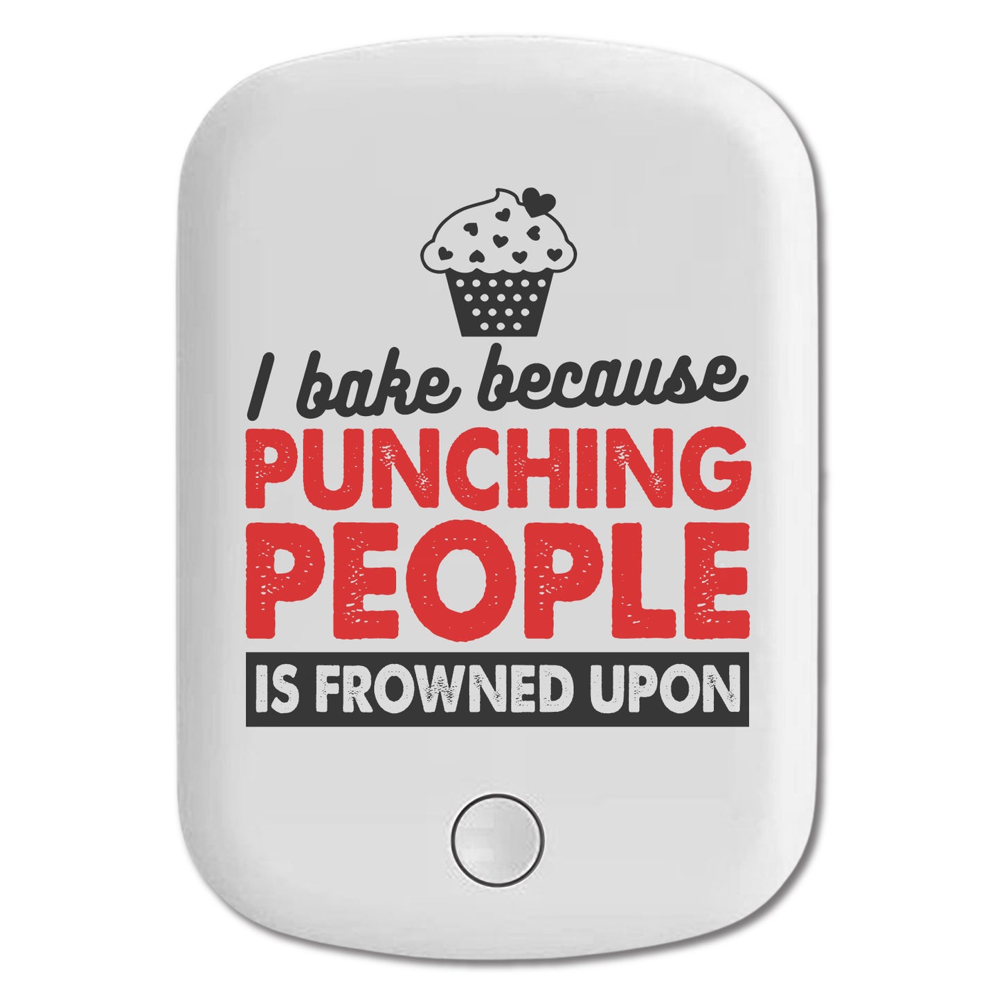 DistinctInk Magnetic Battery Pack, Wireless Portable Charger with USB-C Cable, Compatible with MagSafe iPhone 14 / 13 / 12 Series - I Bake Because Punching People is Frowned Upon