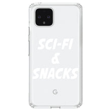 DistinctInk® Clear Shockproof Hybrid Case for Apple iPhone / Samsung Galaxy / Google Pixel - Sci-Fi & Snacks
