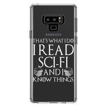 DistinctInk® Clear Shockproof Hybrid Case for Apple iPhone / Samsung Galaxy / Google Pixel - I Read Sci-Fi and I Know Things
