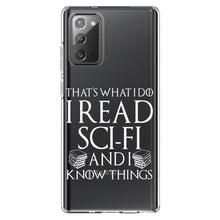 DistinctInk® Clear Shockproof Hybrid Case for Apple iPhone / Samsung Galaxy / Google Pixel - I Read Sci-Fi and I Know Things