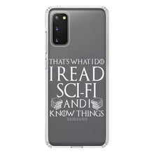 DistinctInk® Clear Shockproof Hybrid Case for Apple iPhone / Samsung Galaxy / Google Pixel - I Read Sci-Fi and I Know Things