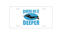 DistinctInk Custom Aluminum Decorative Vanity Front License Plate - Divers Do It Deeper