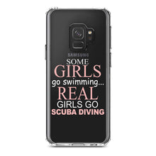 DistinctInk® Clear Shockproof Hybrid Case for Apple iPhone / Samsung Galaxy / Google Pixel - Real Girls Go Scuba Diving