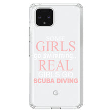 DistinctInk® Clear Shockproof Hybrid Case for Apple iPhone / Samsung Galaxy / Google Pixel - Real Girls Go Scuba Diving