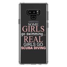 DistinctInk® Clear Shockproof Hybrid Case for Apple iPhone / Samsung Galaxy / Google Pixel - Real Girls Go Scuba Diving