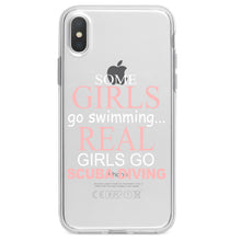 DistinctInk® Clear Shockproof Hybrid Case for Apple iPhone / Samsung Galaxy / Google Pixel - Real Girls Go Scuba Diving