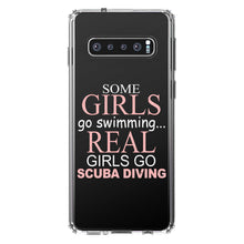DistinctInk® Clear Shockproof Hybrid Case for Apple iPhone / Samsung Galaxy / Google Pixel - Real Girls Go Scuba Diving