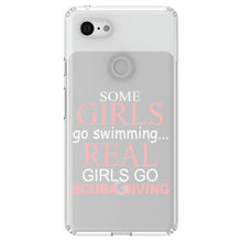 DistinctInk® Clear Shockproof Hybrid Case for Apple iPhone / Samsung Galaxy / Google Pixel - Real Girls Go Scuba Diving