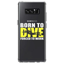 DistinctInk® Clear Shockproof Hybrid Case for Apple iPhone / Samsung Galaxy / Google Pixel - Born to Dive, Forced to Work