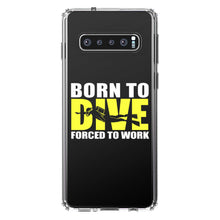 DistinctInk® Clear Shockproof Hybrid Case for Apple iPhone / Samsung Galaxy / Google Pixel - Born to Dive, Forced to Work