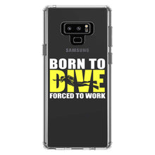 DistinctInk® Clear Shockproof Hybrid Case for Apple iPhone / Samsung Galaxy / Google Pixel - Born to Dive, Forced to Work