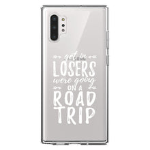 DistinctInk® Clear Shockproof Hybrid Case for Apple iPhone / Samsung Galaxy / Google Pixel - Get In Losers, We're Going on a Road Trip