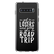 DistinctInk® Clear Shockproof Hybrid Case for Apple iPhone / Samsung Galaxy / Google Pixel - Get In Losers, We're Going on a Road Trip