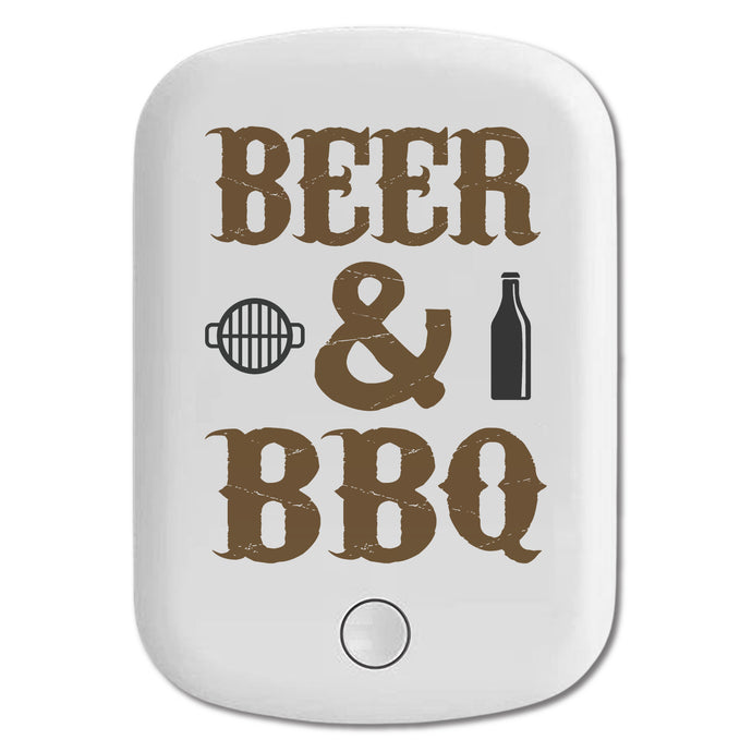 DistinctInk Magnetic Battery Pack, Wireless Portable Charger with USB-C Cable, Compatible with MagSafe iPhone 14 / 13 / 12 Series - Beer & Barbecue BBQ