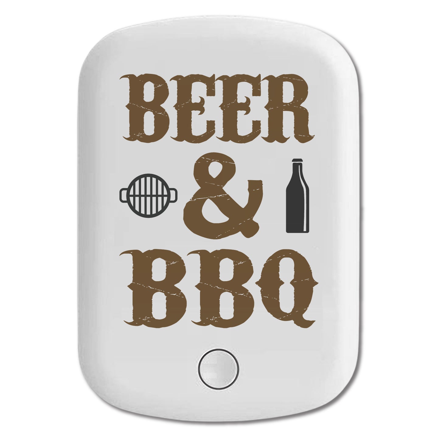 DistinctInk Magnetic Battery Pack, Wireless Portable Charger with USB-C Cable, Compatible with MagSafe iPhone 14 / 13 / 12 Series - Beer & Barbecue BBQ
