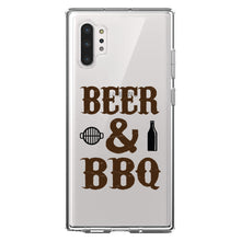 DistinctInk® Clear Shockproof Hybrid Case for Apple iPhone / Samsung Galaxy / Google Pixel - Beer & Barbecue BBQ