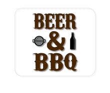 DistinctInk Custom Foam Rubber Mouse Pad - 1/4" Thick - Beer & Barbecue BBQ
