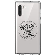 DistinctInk® Clear Shockproof Hybrid Case for Apple iPhone / Samsung Galaxy / Google Pixel - Eat Well, Travel Often