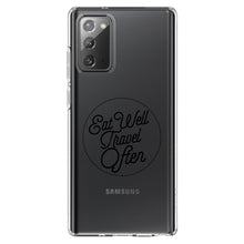 DistinctInk® Clear Shockproof Hybrid Case for Apple iPhone / Samsung Galaxy / Google Pixel - Eat Well, Travel Often