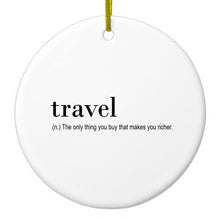 DistinctInk® Hanging Ceramic Christmas Tree Ornament with Gold String - Great Gift / Present - 2 3/4 inch Diameter - Travel - Thing to buy that makes you richer