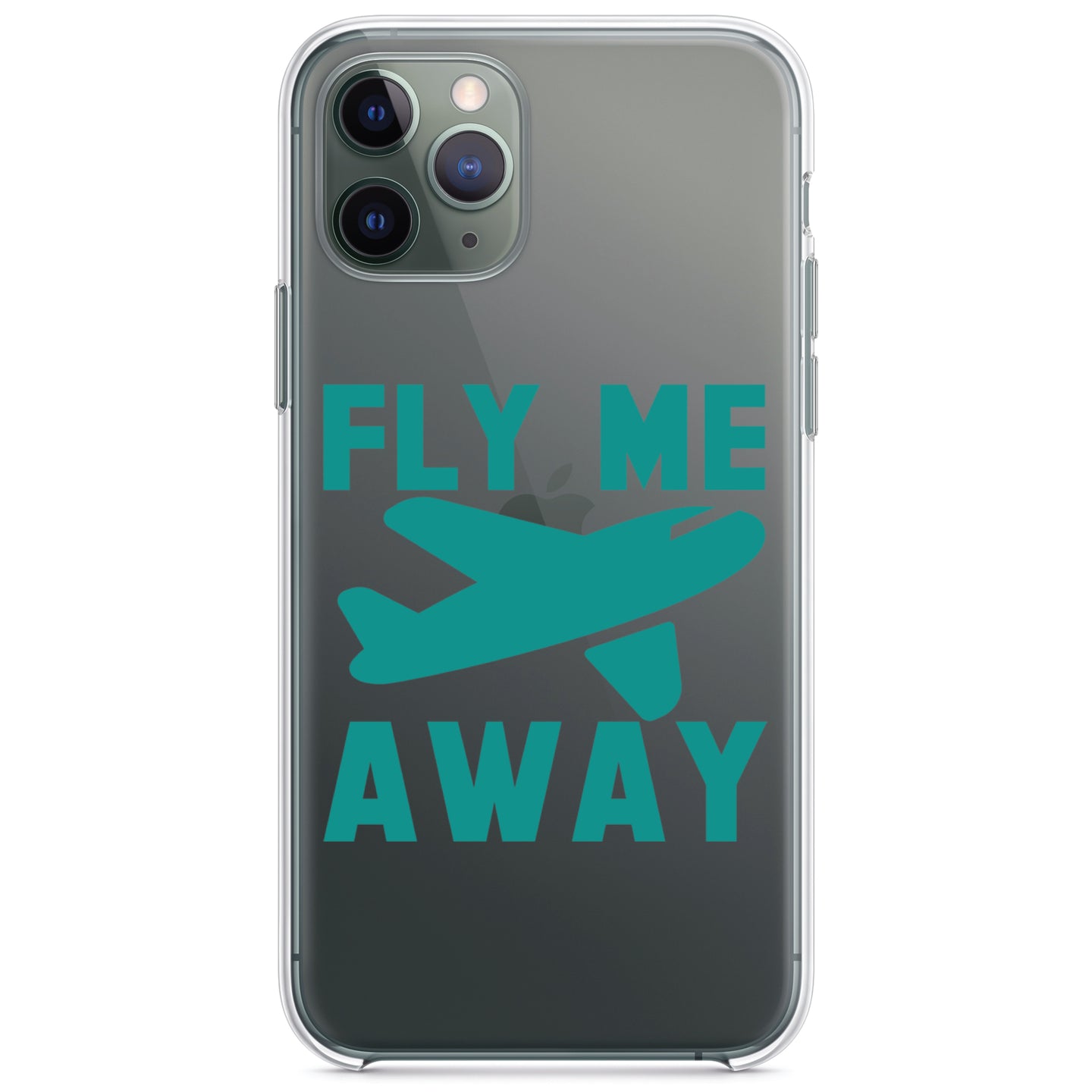 DistinctInk® Clear Shockproof Hybrid Case for Apple iPhone / Samsung Galaxy / Google Pixel - Fly Me Away - Travel