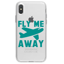 DistinctInk® Clear Shockproof Hybrid Case for Apple iPhone / Samsung Galaxy / Google Pixel - Fly Me Away - Travel