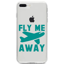 DistinctInk® Clear Shockproof Hybrid Case for Apple iPhone / Samsung Galaxy / Google Pixel - Fly Me Away - Travel