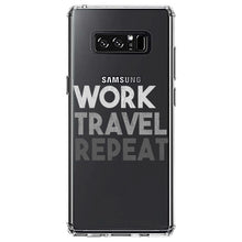 DistinctInk® Clear Shockproof Hybrid Case for Apple iPhone / Samsung Galaxy / Google Pixel - Work Travel Repeat