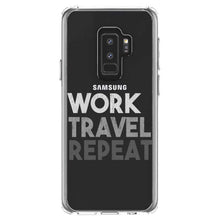 DistinctInk® Clear Shockproof Hybrid Case for Apple iPhone / Samsung Galaxy / Google Pixel - Work Travel Repeat