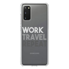DistinctInk® Clear Shockproof Hybrid Case for Apple iPhone / Samsung Galaxy / Google Pixel - Work Travel Repeat